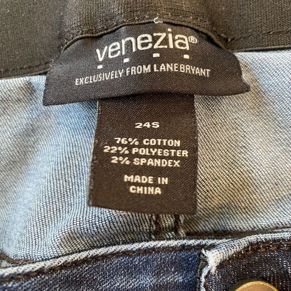 Venezia Lane Bryant Womens 24S Dark Wash Stretch Denim Blue Jeans - Picture 6 of 10